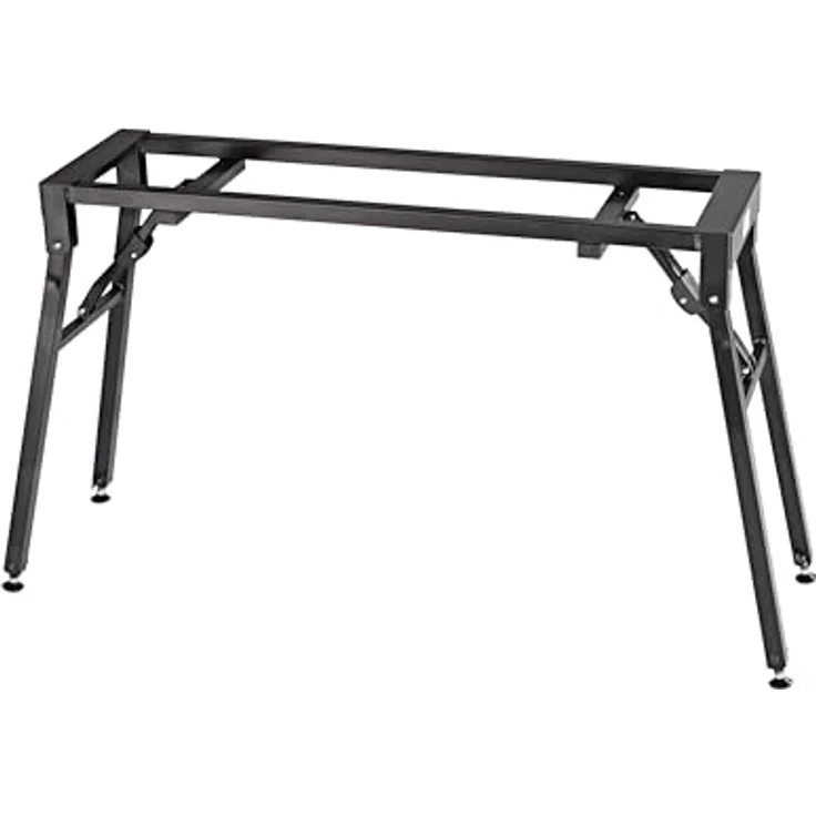 K&M 18953 Stagepiano-Klapptisch, Schwarz aus Stahl, höhenverstellbar 60-100 cm, klappbar für mobilen Einsatz – Bild 1