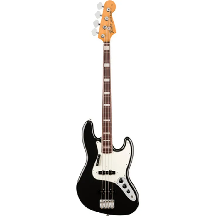 Fender Vintera III E 70s Jazz Bass BK, J-Style E-Bass mit Erlekorpus, Ahornhals und Vintage-Style Tonabnehmer, schwarz