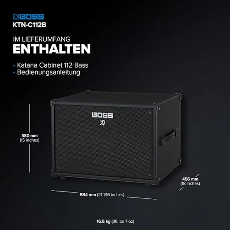 Boss Katana 112 Bass Cabinet, E-Bass Lautsprecherbox mit 1 x 12" NeoDymium Lautsprecher, 250 Watt, schwarz – Bild 5