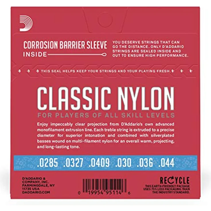 D'Addario EJ27H, Nylon Gitarrensaiten für Konzertgitarre, Hard Tension, ideal für Studenten, in den USA hergestellt – Bild 3
