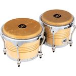 Meinl FWB200NT Bongoset, Freeride Serie, Natural, 6 3/4" + 8", Kessel aus Rubber Wood, abgerundete SSR Spannreifen