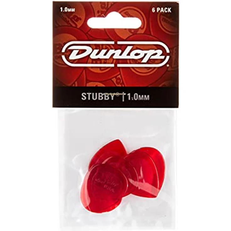 Jim Dunlop Plektrum Stubby Jazz 1,00mm, 6 Stück, konturiert für reibungslose Freigabe und starken Grip aus Lexan – Bild 4