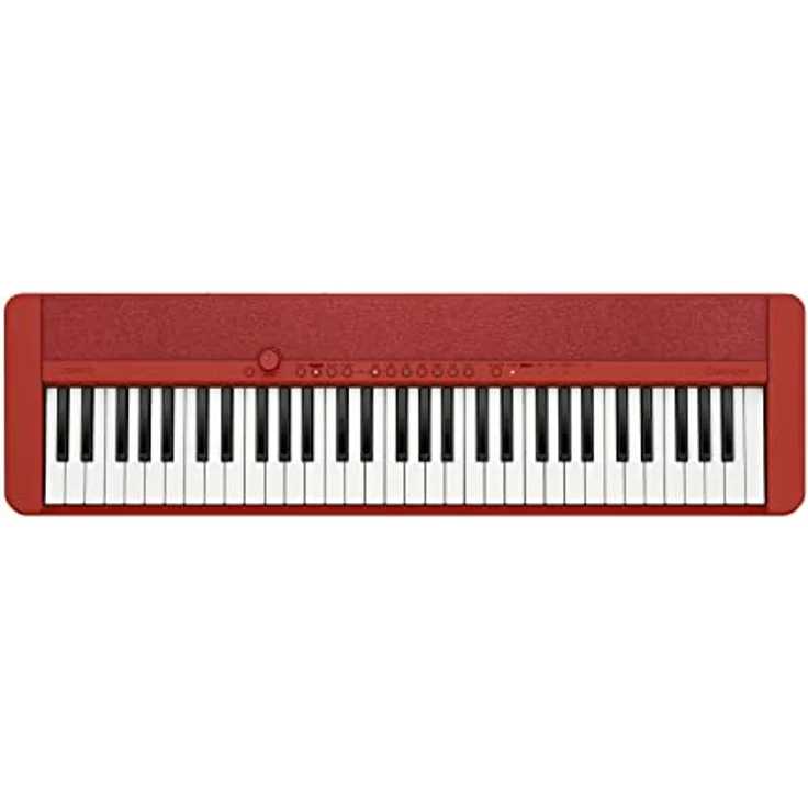 Casio Casiotone CT-S1RD, Piano-Keyboard mit 61 anschlagdynamischen Tasten, 61 Sounds, rot – Bild 1