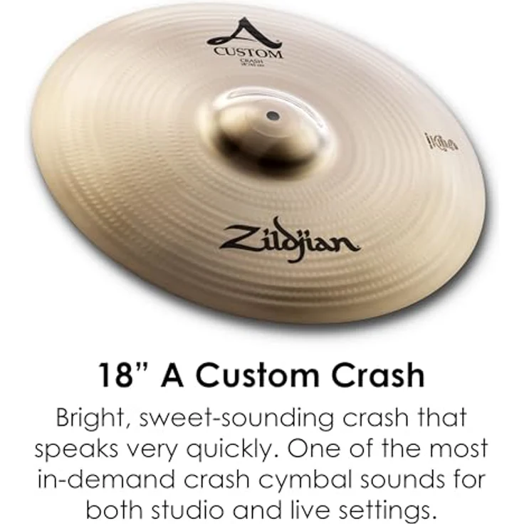 Zildjian A Custom Series Cymbal Box Set - 14" Hi-Hats, 16"/18" Crash, 20" Medium Ride, heller Klang, präzise und langlebig gebaut – Bild 5