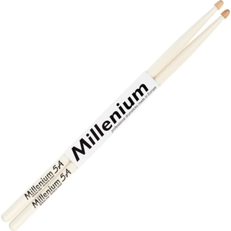 Millenium H5A Hickory Sticks, Drumsticks aus American Hickory, weiß, 410 mm Länge, 14 mm Griffdurchmesser