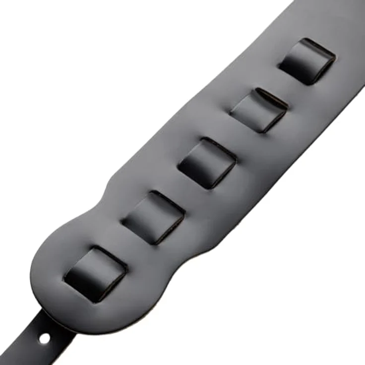 Levys Leather Strap M4-BLK, Gitarrengurt aus echtem Hochwertigem Chromleder, verstellbar von 91 cm bis 132 cm, Breite 89 mm, Schwarz – Bild 4