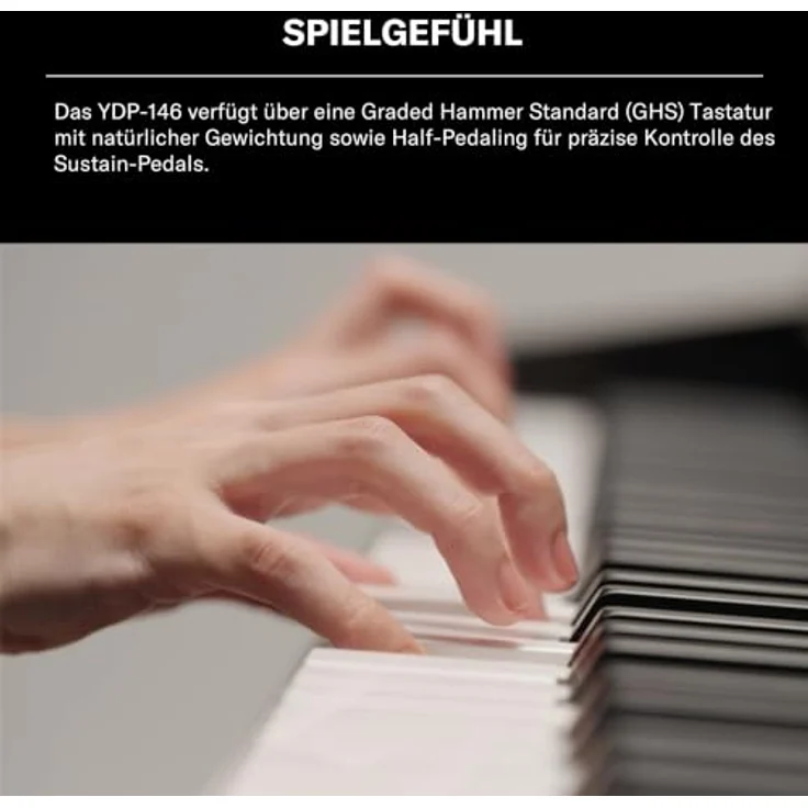 Yamaha YDP-145 B Arius Set, Digital Piano mit Klavierbank und Kopfhörer, schwarz – Bild 3