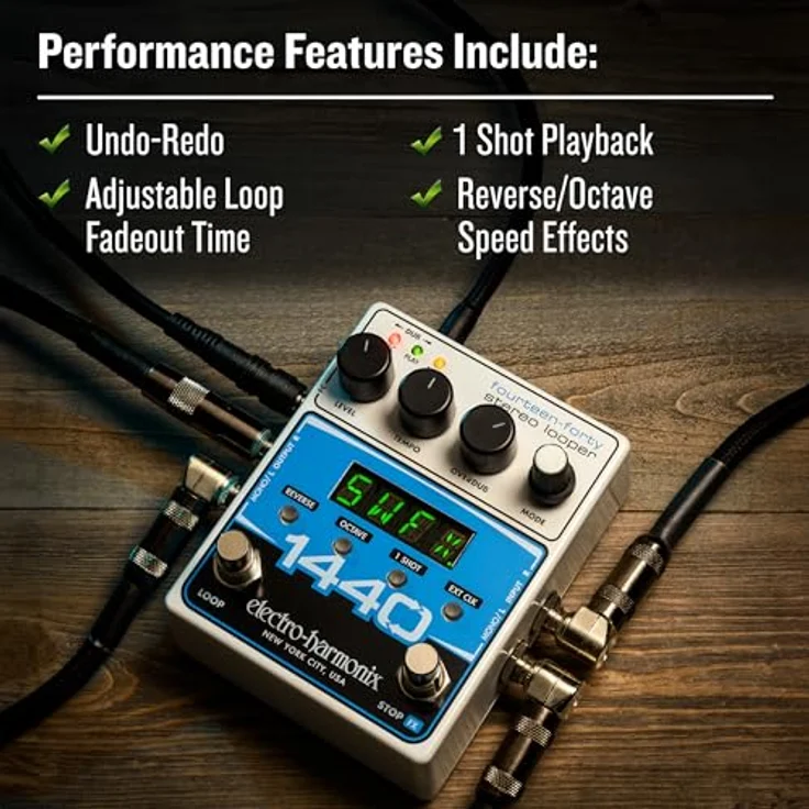 Electro Harmonix 1440 Stereo Looper, Effektpedal mit 1440 Sekunden Aufnahmezeit, MIDI-Synchronisation und variabler Tempo-Wiedergabe – Bild 7