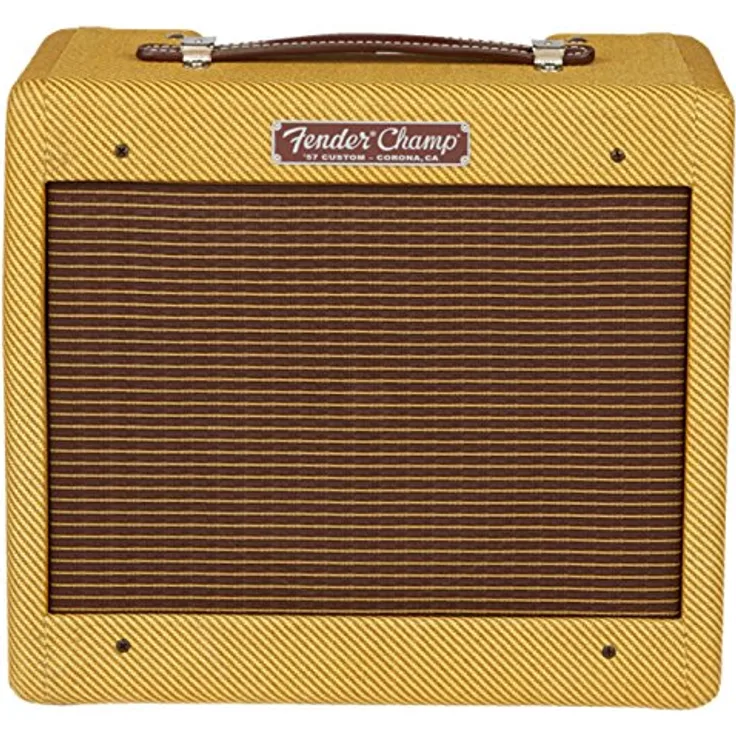 Fender 57 Custom Champ, E-Gitarren-Combo mit Vollröhrenverstärkung, 5 Watt, Tweed Finish, inkl. Schutzhülle