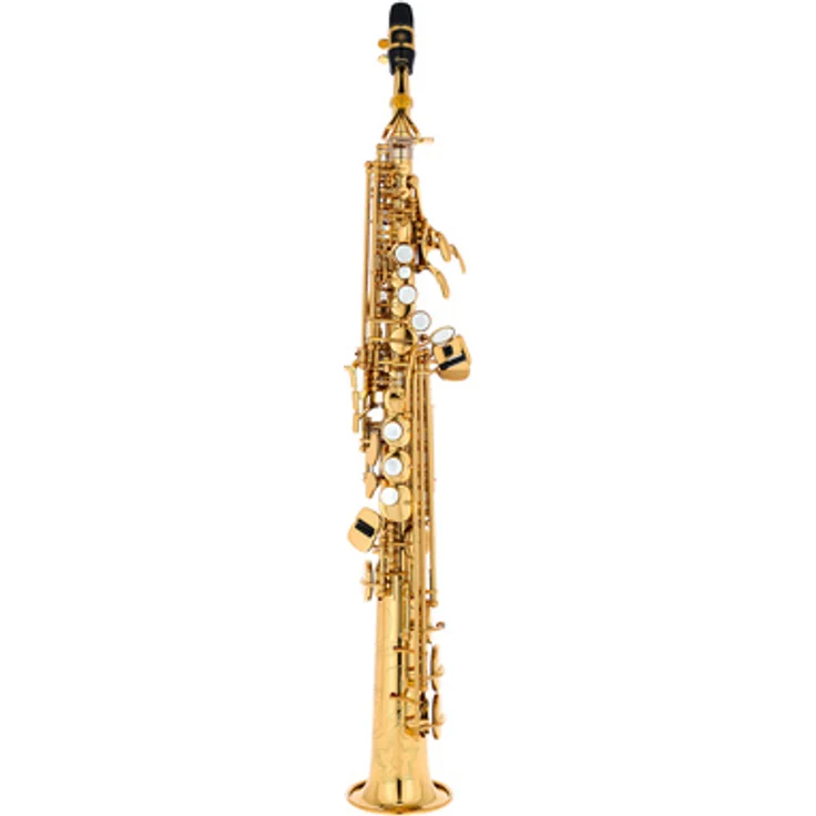 Yamaha YSS-875 EX Soprano Sax, Meisterklasse mit zwei G2 Bögen, einstellbarer F-Klappe, goldlackiert, inkl. Koffer und Mundstück