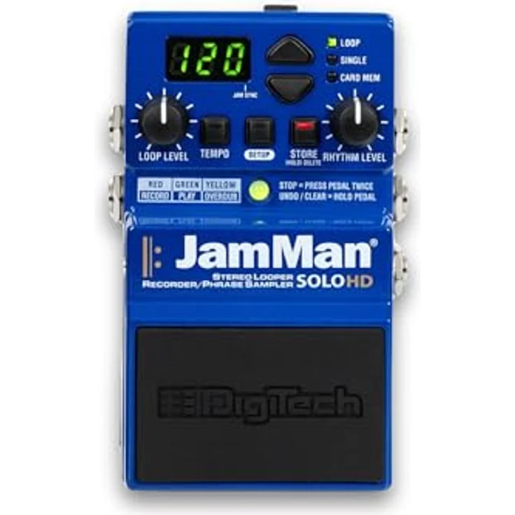 Digitech Jam Man Solo HD, Looper Pedal mit 35 Min. Loop-Speicher, 200 internen Speicherplätzen, Stereo 44,1 kHz Wiedergabe, inkl. 9V Netzteil – Bild 1