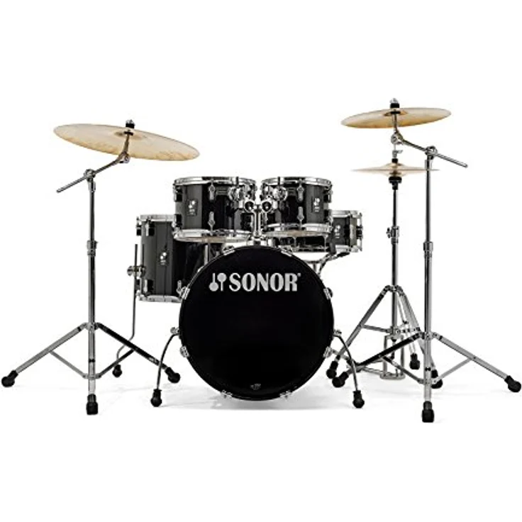 Sonor AQ1 Studio Set, Schlagzeugkomplettset aus 100% Birkenholz mit Piano Black Finish, inkl. Doppeltomhalter und Sonor HS2000 Hardware-Set – Bild 3