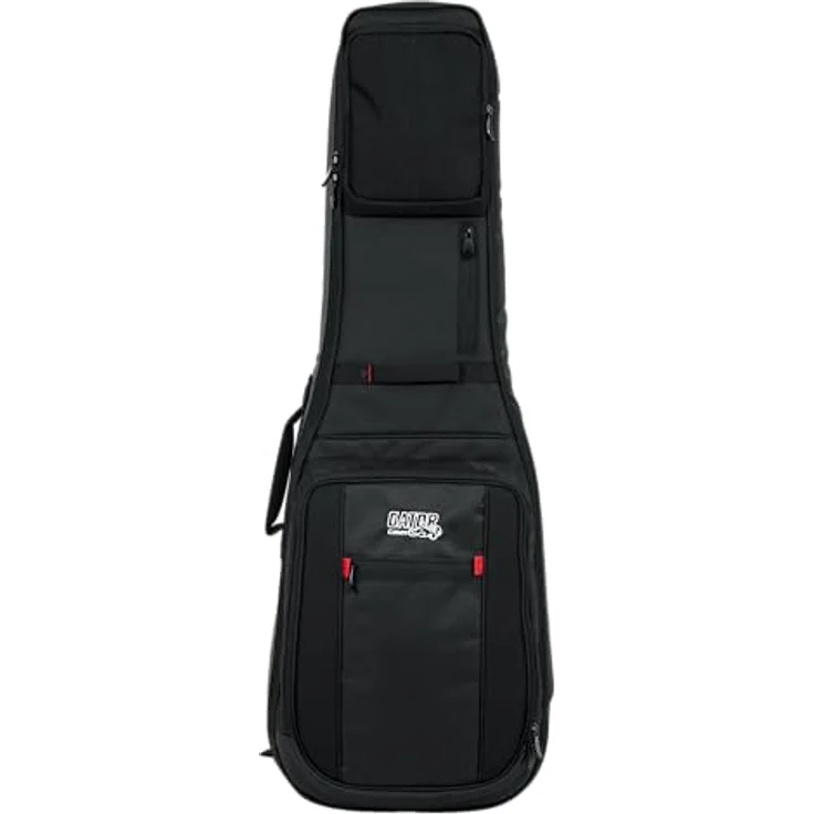Gator G-PG E-Guitar Double Bag, professionelles Gigbag für 2 E-Gitarren mit Micro-Fleece Innenfutter und Regenschutz, schwarz – Bild 2