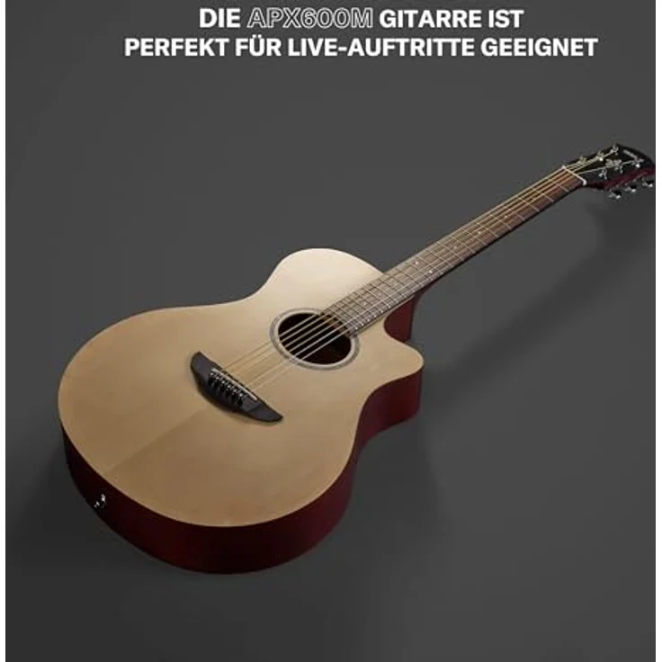 Yamaha APX 600 M NS, Western Gitarre mit Tonabnehmer, Nato Korpus, Fichten Decke, Palisander Griffbrett, Natural Satin – Bild 3