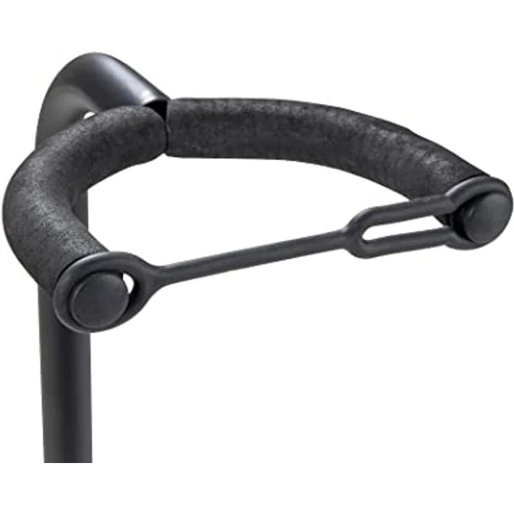BSX GITARRENSTÄNDER CLASSIC schwarz, höhenverstellbar von 62 - 70 cm, universeller Ständer für Akustik-, E- und Bass-Gitarren mit abklappbaren Fußstreben und Gummipolsterung – Bild 4