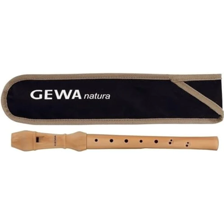 Gewa Natura Soprano Recorder, Sopranblockflöte aus Ahorn mit barocker Griffweise, 2-teilig, satinierte Oberfläche, inkl. Stofftasche und Grifftabelle – Bild 1