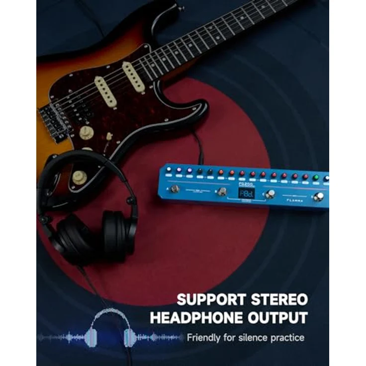 Flamma FG200 Effect Strip, Gitarren-Multieffekte mit 7 Effekt-Modulen, Bluetooth, integrierter Drum-Maschine und wiederaufladbarer Batterie – Bild 5