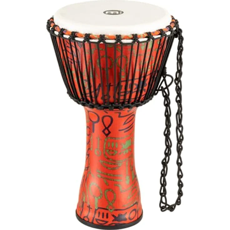 Meinl PADJ1-L-F 12" Travel Djembe, Farbe: Pharaoh's Script, leichter Kunststoff, 24" Höhe, Synthetic Fell, traditionelles Schnurspannsystem – Bild 1