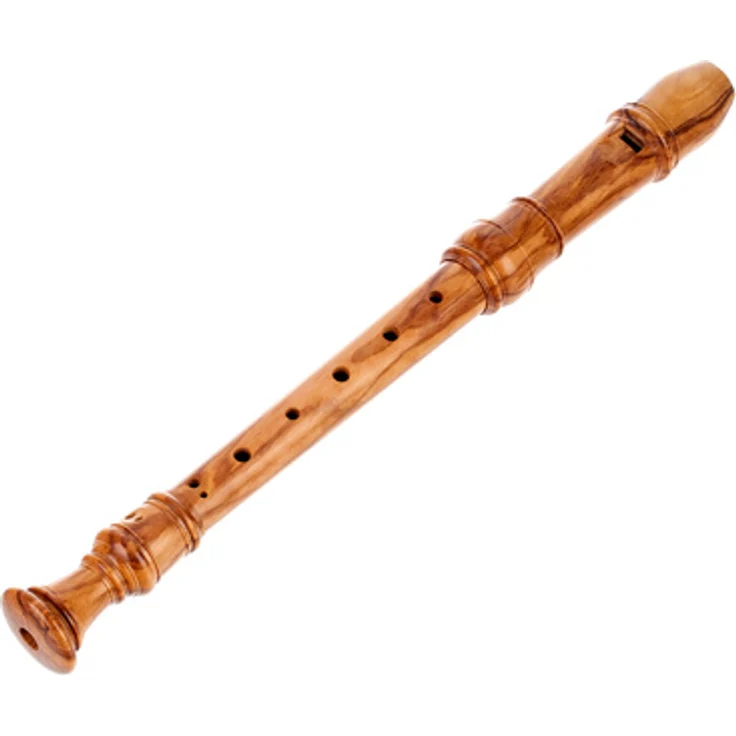 Moeck 4206 Rottenburgh Soprano, Sopranblockflöte aus Olivenholz, barocke Griffweise, Doppelloch, a1 = 442 Hz, inklusive Etui, Wischerstab und Pflegeset