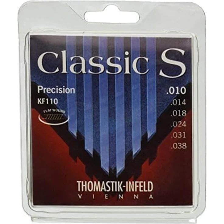 Thomastik KF110 Classic S Set, Saiten für Konzertgitarre, Precision Light, Plain Steel, Chromstahl Flatwound, Ball End – Bild 3
