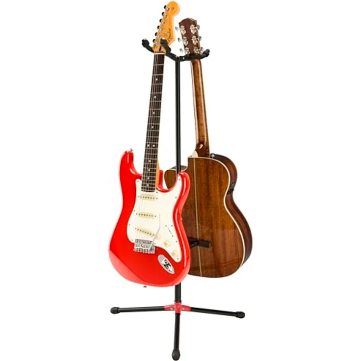 Fender Adjustable Hanging Stand 2-Gtr, Gitarrenständer für 2 Instrumente, höhenverstellbare Halsgabel, stabile Metallkonstruktion, schwarz – Bild 2