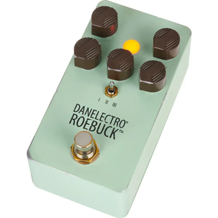 Danelectro Roebuck Distortion, Overdrive-Pedal mit 3-Band-EQ und 3 Clipping-Modi, True Bypass
