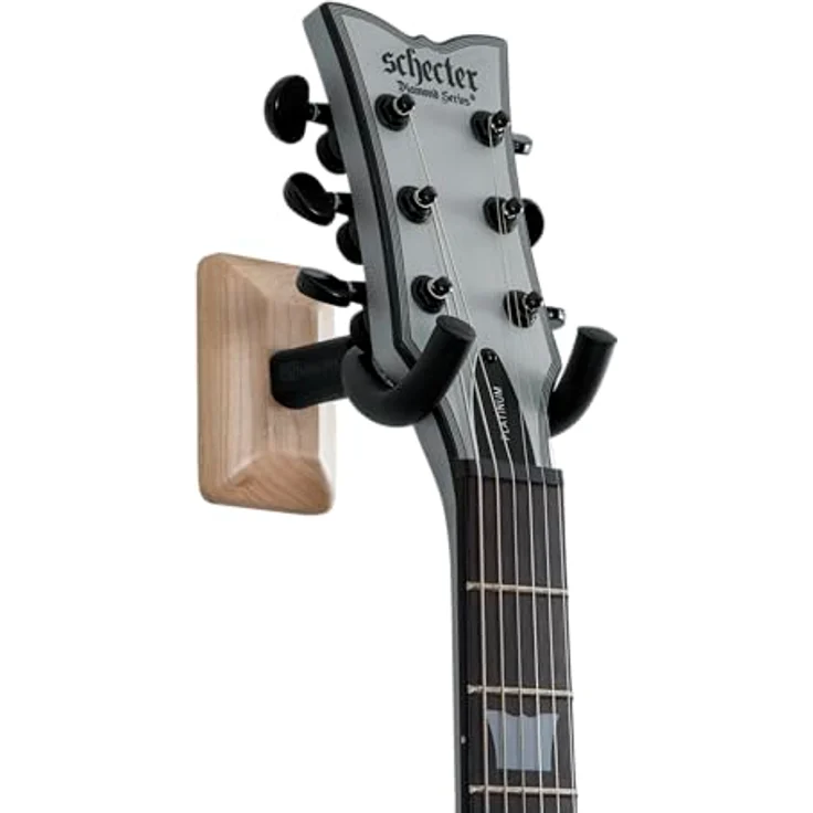 Gator Frameworks GFW-GTR-Hanger Maple, Wandmontage Gitarrenständer für E-Gitarren und Bässe, mit schwarzem Schaumstoffkissen, Maple-Finish – Bild 6