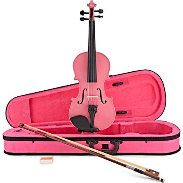 Gear4Music Student Violine 1/2, Rosa, ideal für Anfänger mit hochwertigen Tonhölzern und Hartschalenkoffer – Bild 1