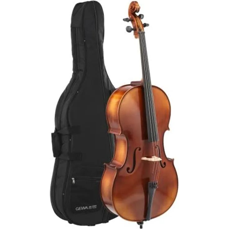 Gewa 100th Anniversary Cello 4/4, Jubiläums-Cello Set mit massiver Fichtendecke, Ahorn-Boden, Handlackierung und inkl. Kolofon sowie Tasche mit Rucksackriemen