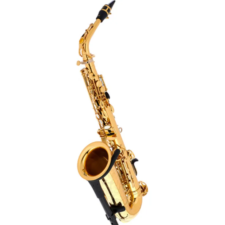 Yamaha YAS-82 Z 03, Altsaxophon mit V1 S-Bogen, einstellbarer Gabel-F Klappe, goldlackiert, inkl. 4CM Ebonite Mundstück und leichtem Etui