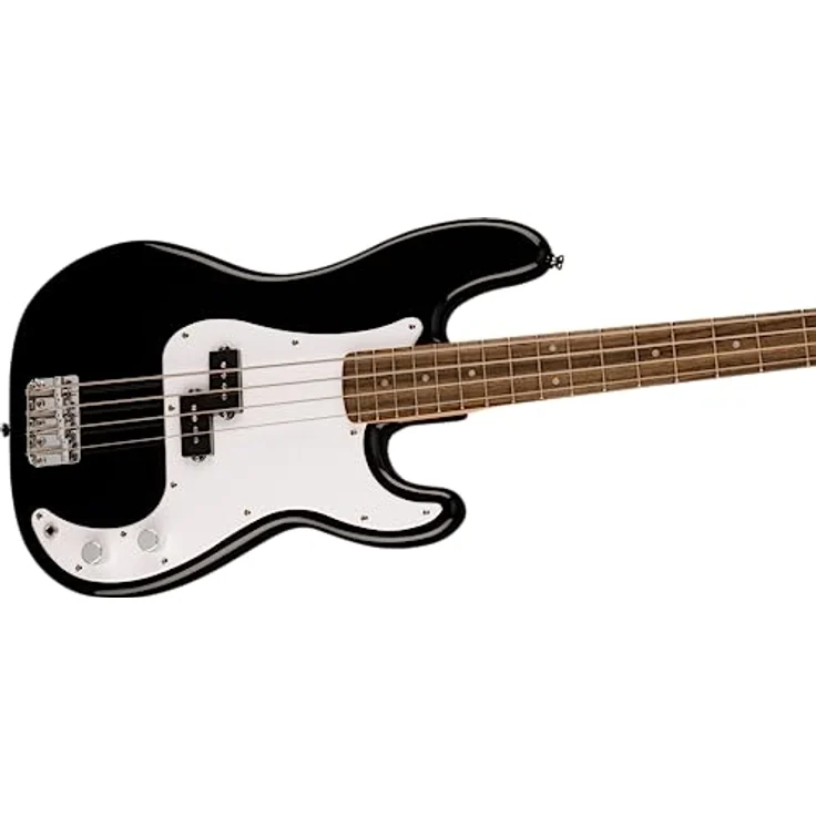 Squier Sonic Precision Black, 4-Saiter E-Bass mit Ahornhals und Ceramic Split Single-Coil Tonabnehmer, schwarz – Bild 5