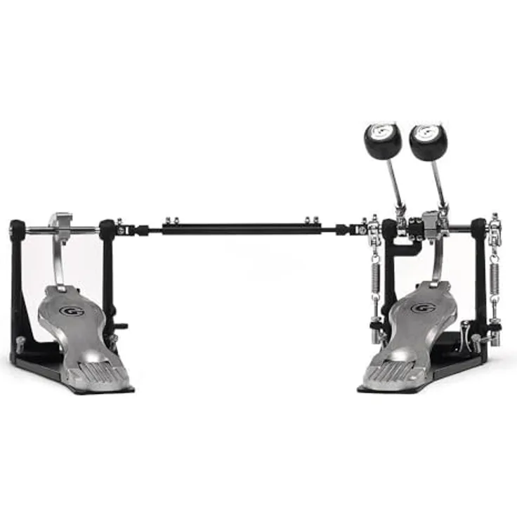 Gibraltar 6711DD-DB Double Pedal, Bass Drum Fußmaschine mit G-Class Trittplatte, Direktantrieb und Dual-Beater