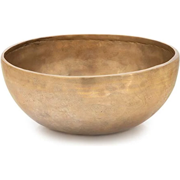 XDrum Omshanti Klangschale 22 cm, handgemacht in Indien aus Messinglegierung, gold, inkl. Kissen, ideal für Meditation und Therapie, Gewicht 1500 g – Bild 3
