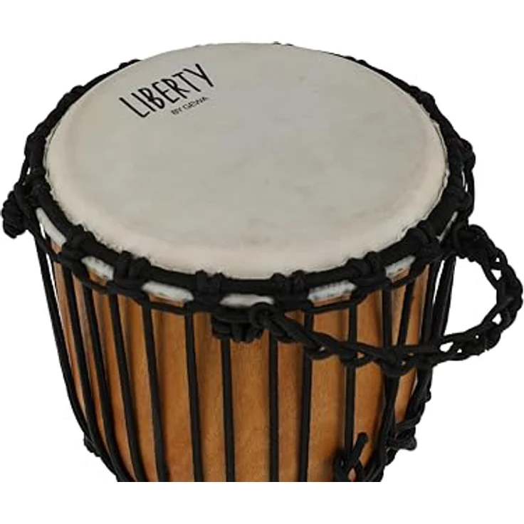 Gewa 8" Liberty Urban Djembe, verzierter Mahagonikorpus mit Ziegenfell, Schnurspannung, Höhe 50 cm – Bild 3