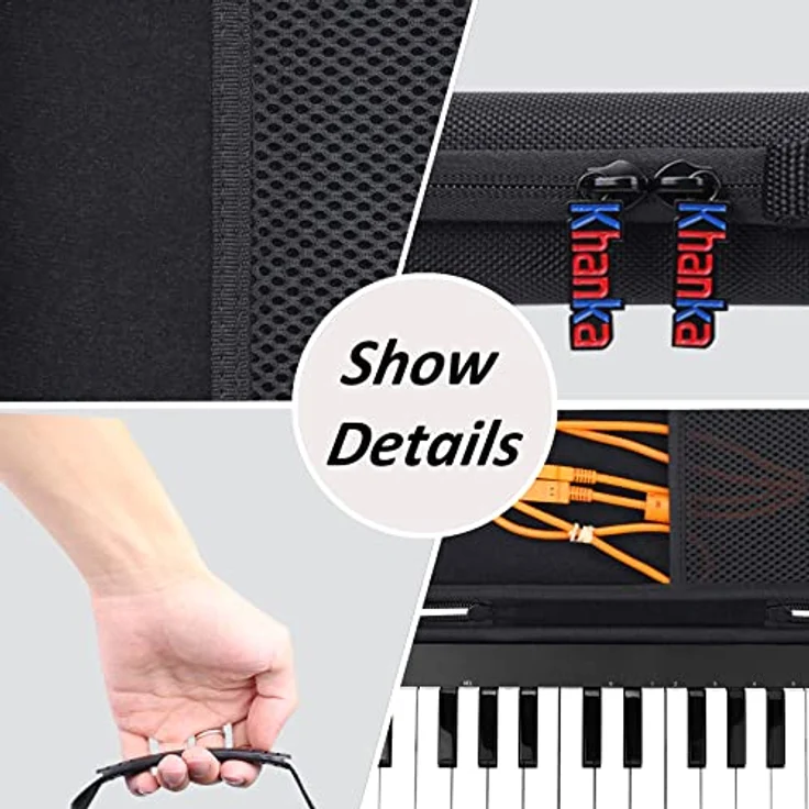 Khanka Hart Tasche Schutzhülle für M-Audio Keystation Mini 32 MK3/MK2 II, Schwarz, Premium Hardcase für Schutz und Aufbewahrung – Bild 5