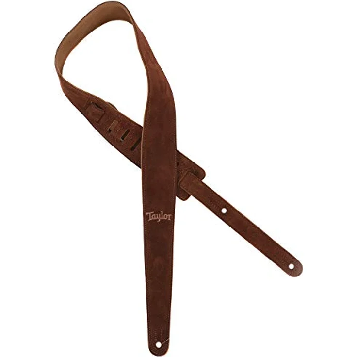 Taylor All-Suede Guitar Strap, Wildledergurt in Chocolate Brown, Breite 63,5mm, Länge 110-132cm, mit gesticktem Taylor-Logo – Bild 1