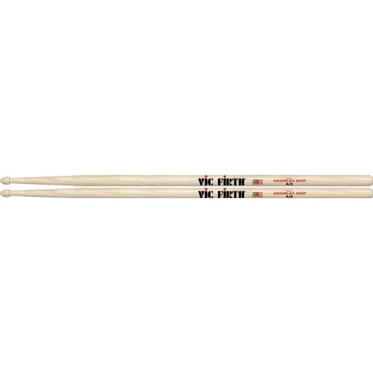Vic Firth AJ3 American Jazz, Hickory Drumsticks mit kleinem, tränenförmigem Holz Kopf, 406 mm lang, 13,8 mm Ø – Bild 6