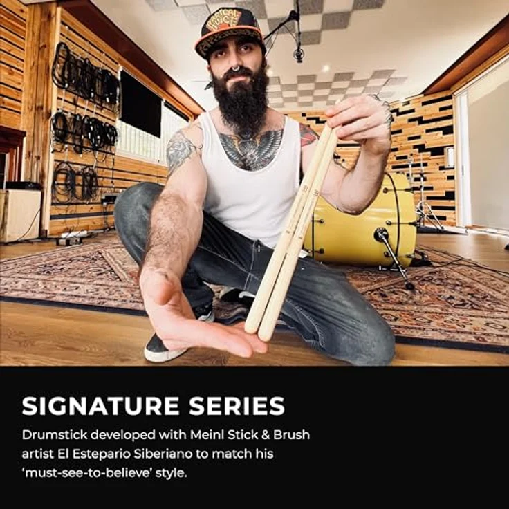 Meinl El Estepario Siberiano Signature, Drumsticks aus American Hickory, leicht, 416 mm Länge, 14,1 mm Durchmesser – Bild 2