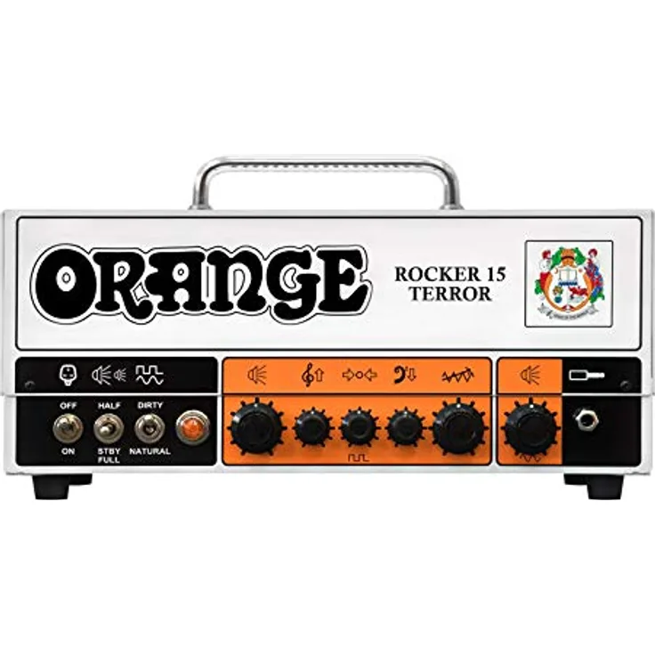 Orange Rocker 15 Terror, E-Gitarren-Röhren-Topteil mit 15 Watt RMS, 2 Kanälen und umschaltbarer Leistung