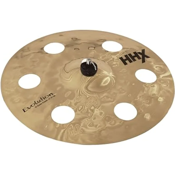 Sabian 16" HHX Evolution O-Zone Crash, Brillant Schlagzeugbecken mit 2" Soundlöchern und maschinell handgehämmert