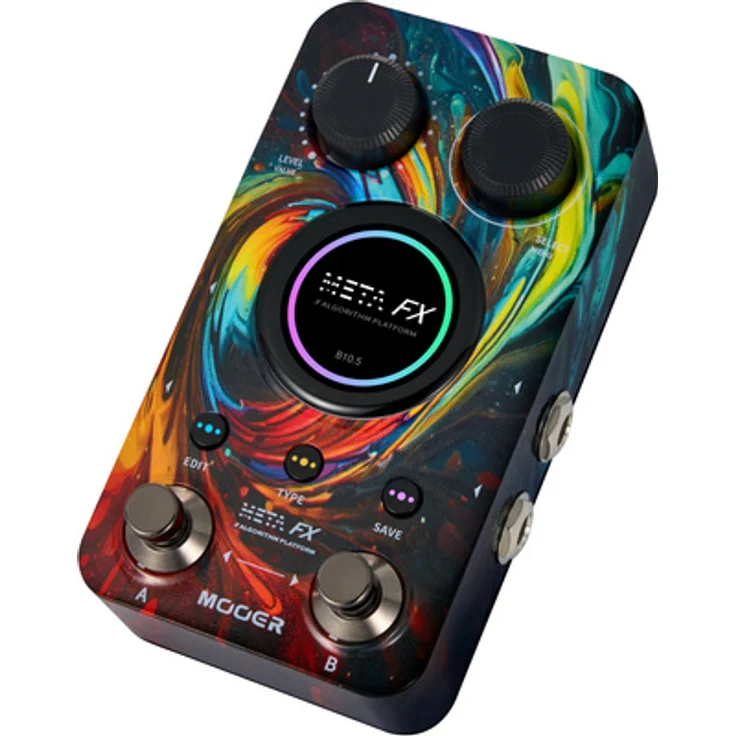 Mooer Meta FX Effects Pedal, multifunktionales Effektpedal mit austauschbarer Reverb-, Delay- und Mod-Firmware, schwarz