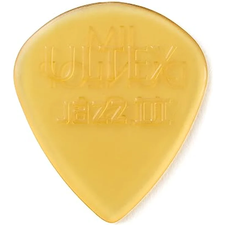 Dunlop Ultex Plectrums Jazz III, 24er Pack, Stärke 1,38 mm, Tequila-Gold, extrem hartes Material für präzise Phrasierungen – Bild 1