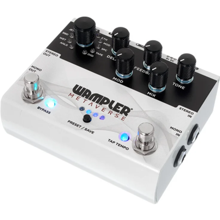 Wampler Metaverse Delay, programmierbares Effektpedal mit 11 Delay-Programmen und 128 Presets, schwarz – Bild 1