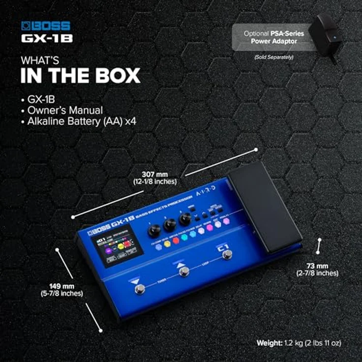 Boss GX-1B Bass Effects Processor, Multi-Effektpedal für E-Bass mit 130 Effekten und Bluetooth Audio, kompaktes Design – Bild 6