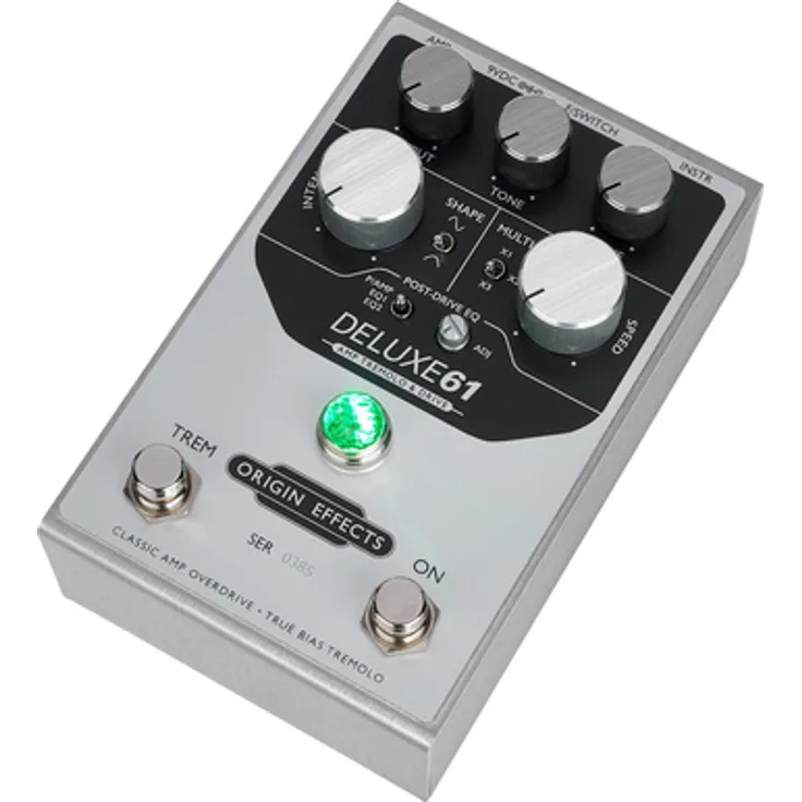 Origin Effects Deluxe 61 Tremolo & Drive, Effektpedal für E-Gitarre mit echtem Bias Tremolo und Tap-Tempo