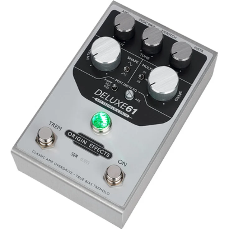 Origin Effects Deluxe 61 Tremolo & Drive, Effektpedal für E-Gitarre mit echtem Bias Tremolo und Tap-Tempo