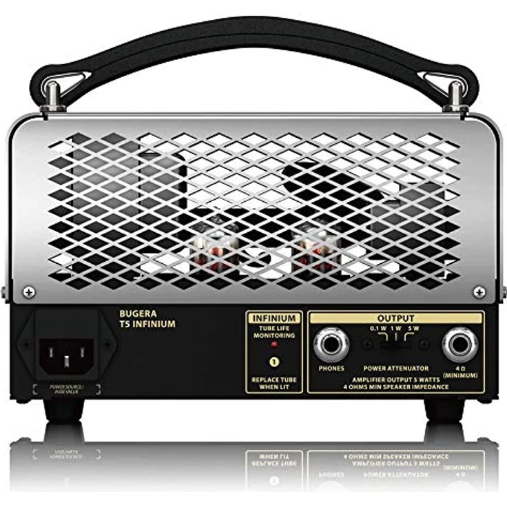 Bugera T5 INFINIUM, 5 Watt Röhrenverstärker Topteil mit INFINIUM Tube Life Multiplier, Reverb und Kofferradio-Design – Bild 4
