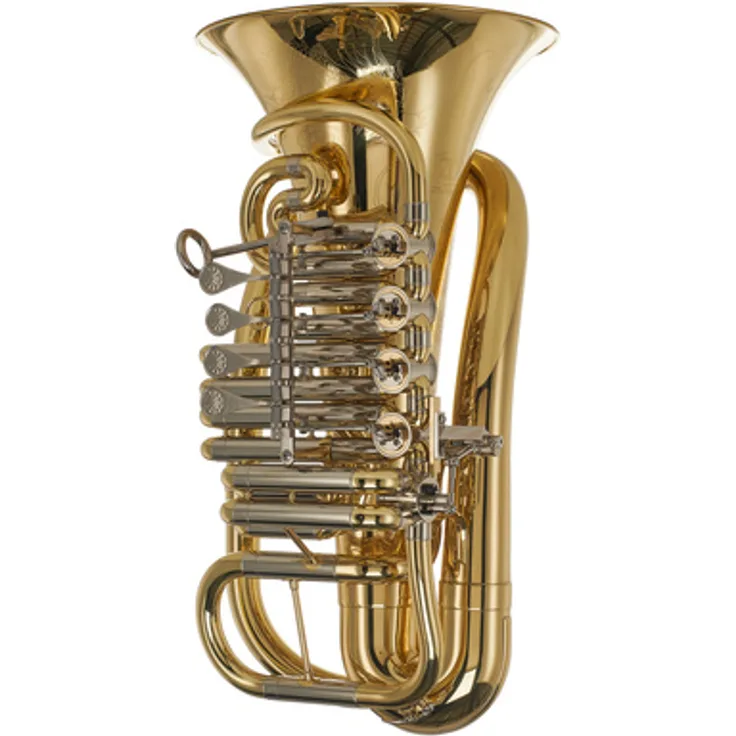 ZO ZTU-F850L F-Tuba, kompakte Reise-Tuba aus Messing mit 5 Drehventilen und 310mm Schallbecher, inkl. Gigbag und 18C Mundstück