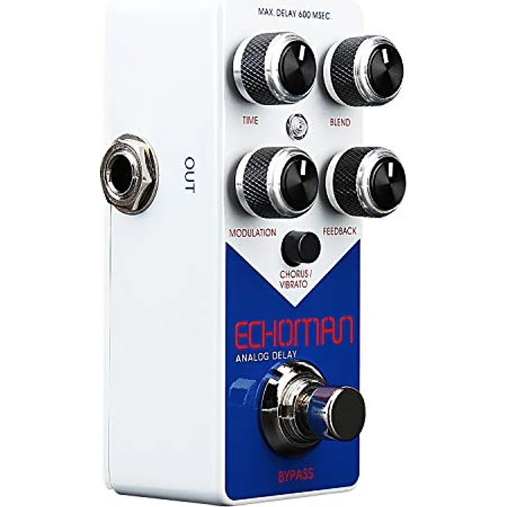 XVive V21 Echoman, Delay Effektpedal mit bis zu 600 ms Delay Zeit, analoger Arbeitsweise, True Bypass und Modulation – Bild 3