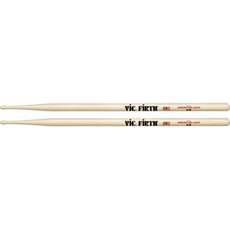 Vic Firth AJ6, American Jazz Serie Drumsticks aus Hickory mit kleinem Holz Kopf, 394mm lang, 13,9mm Durchmesser – Bild 2